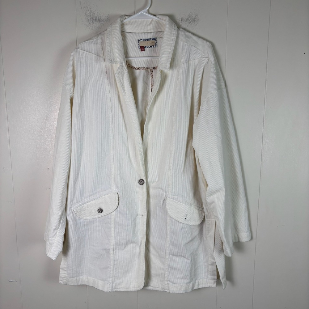 Pilcro Urban‎ Outfitters Corduroy Jacket Womens Small Button Front Cream White